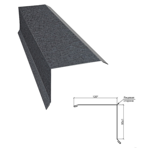 Торцевая планка 95х120х2000 мм с покрытием Viking 